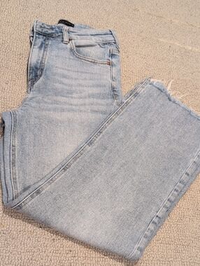 Sanctuary Light Blue Wide Leg Jeans with Raw Hem